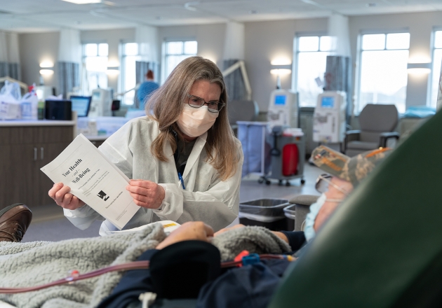 Nurse working with patient